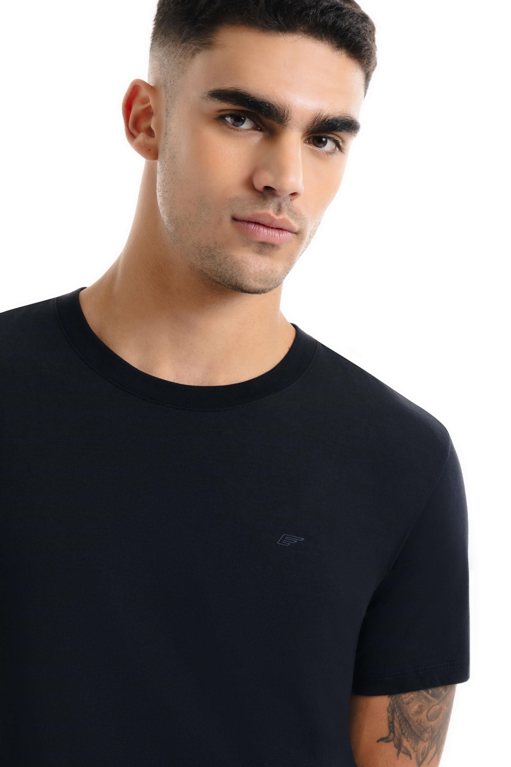 T-Shirt Pima Easa Mirror Classic Preto