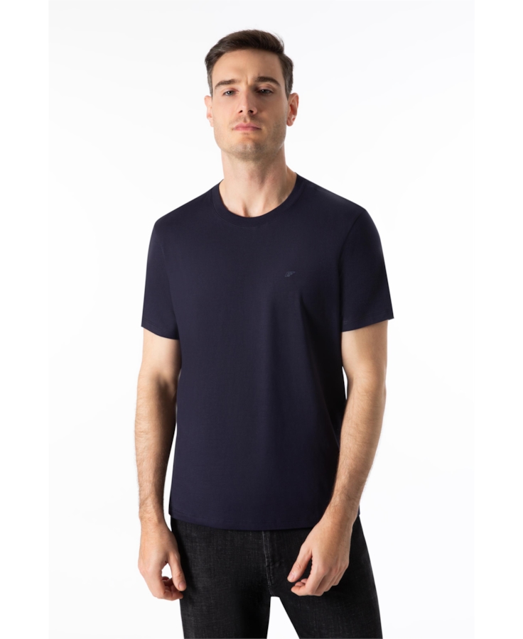 T-Shirt Pima Easa Mirror Dark Navy