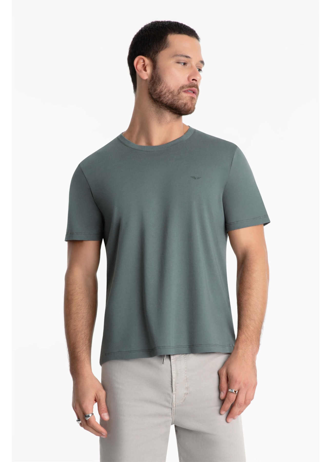 T-Shirt Pima Easa Mirror Verde Escuro