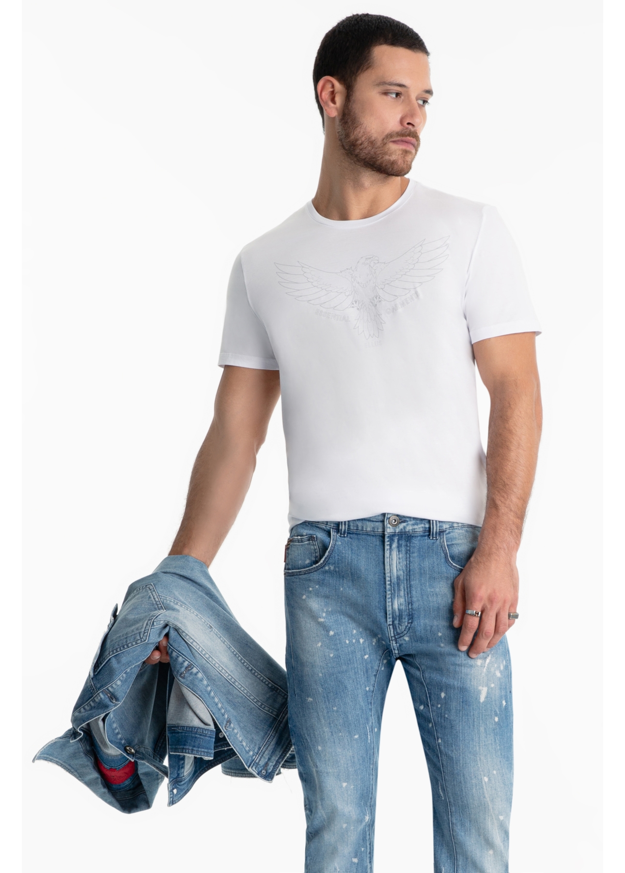 T-Shirt Pima Ellus Eagle Classic Branco