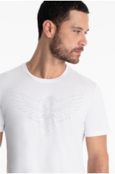 T-Shirt Pima Ellus Eagle Classic Branco