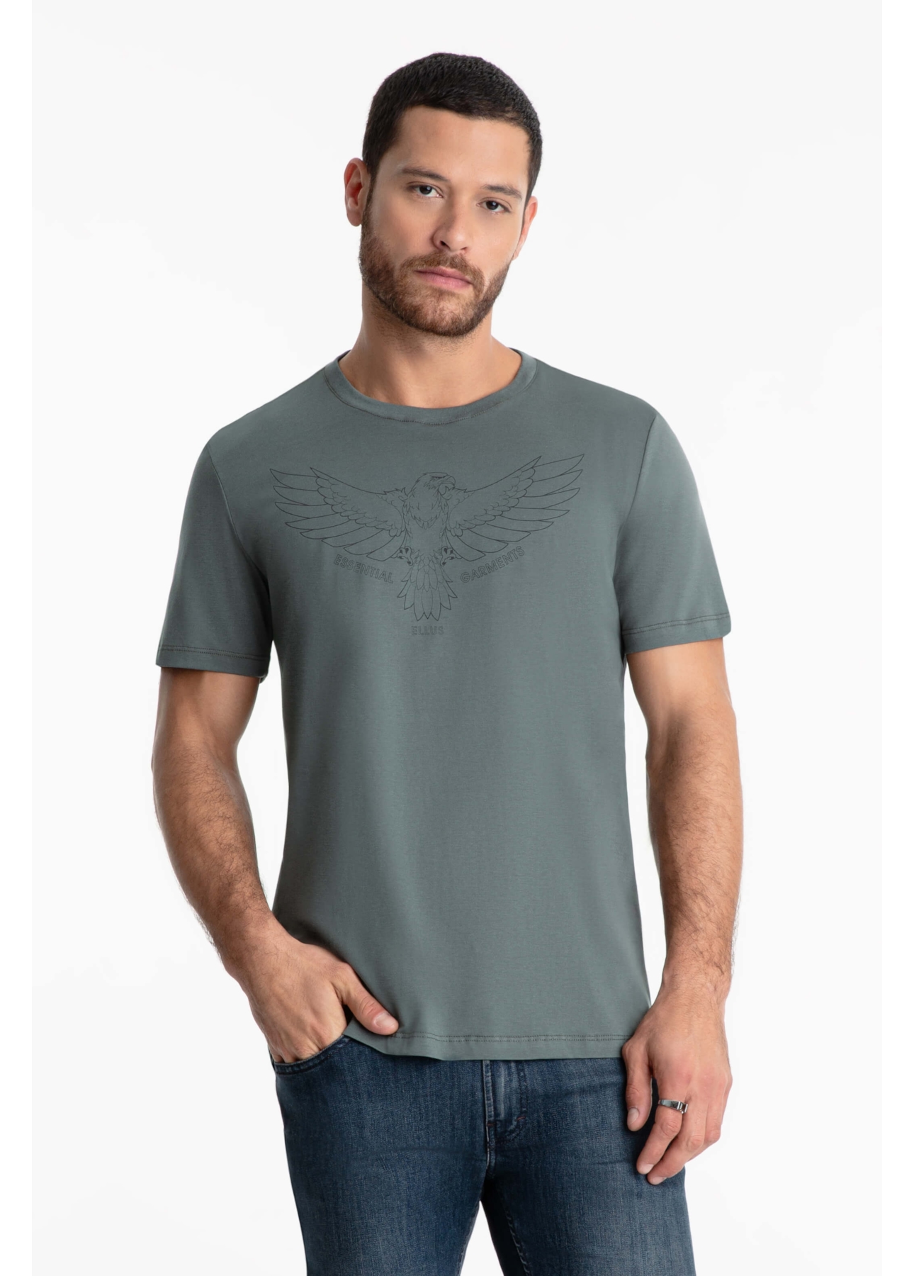 T-Shirt Pima Ellus Eagle Classic Verde Escuro