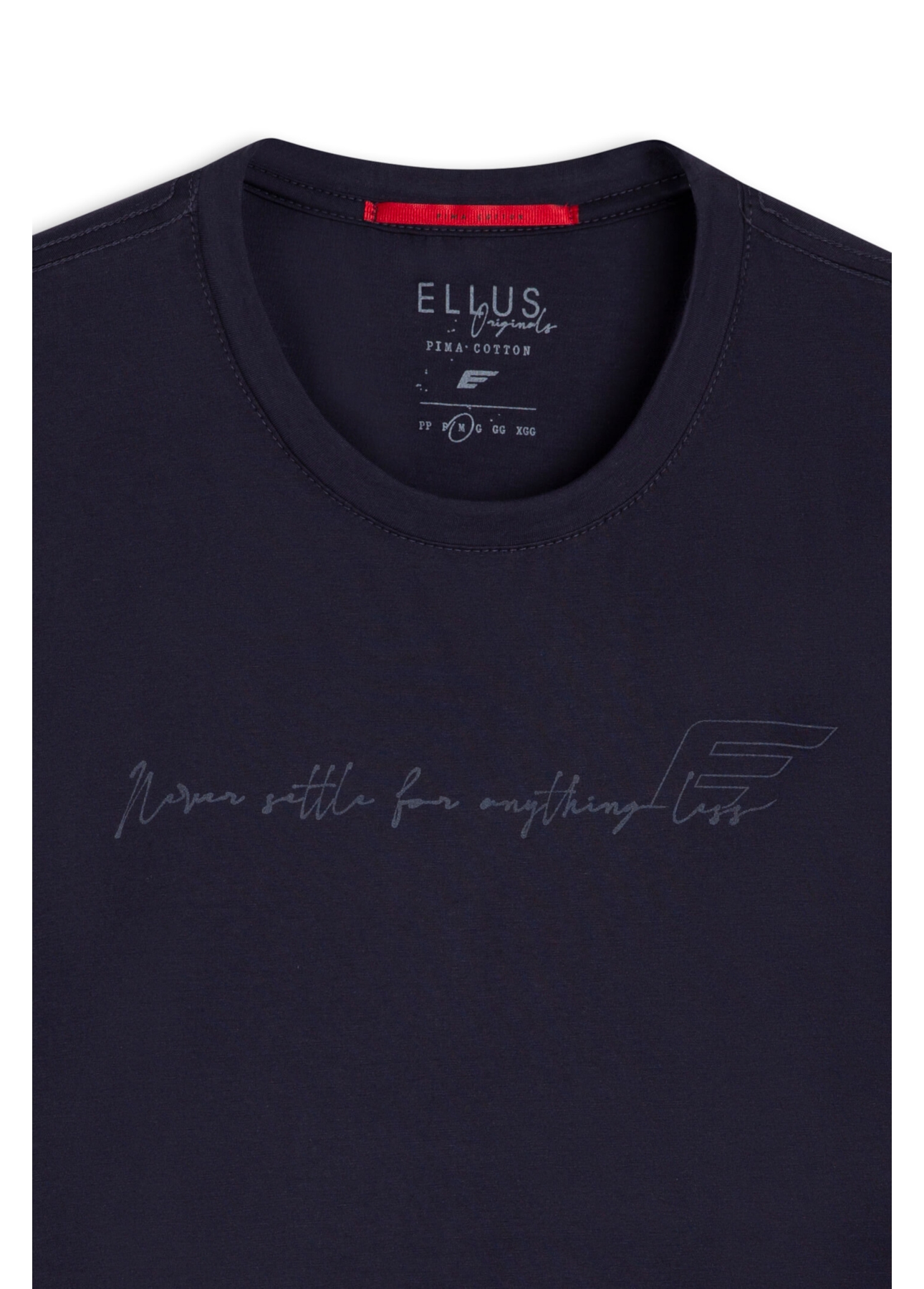 T-Shirt Pima Never Settle Classic Dark Navy
