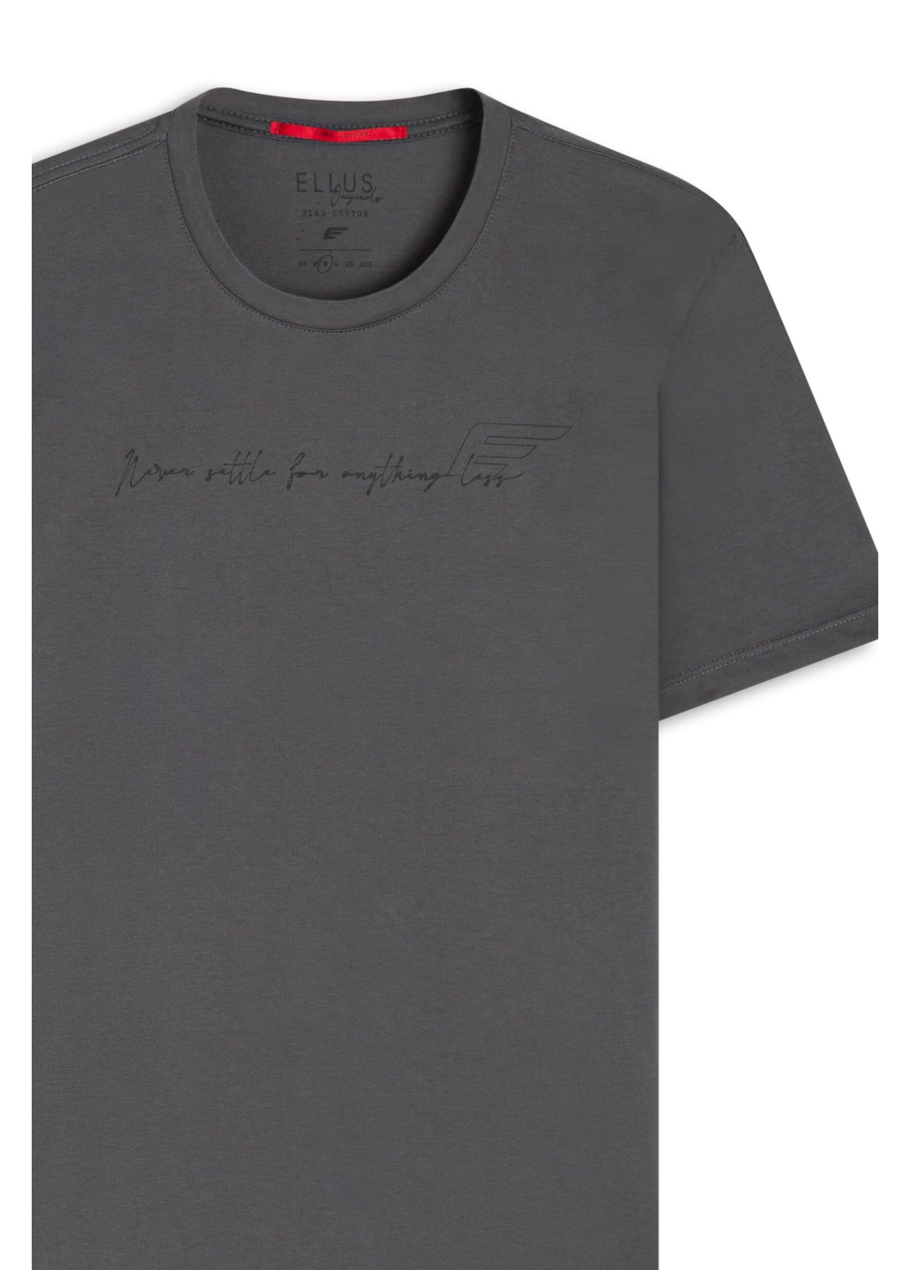 T-Shirt Pima Never Settle Classic Grafite
