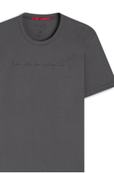 T-Shirt Pima Never Settle Classic Grafite