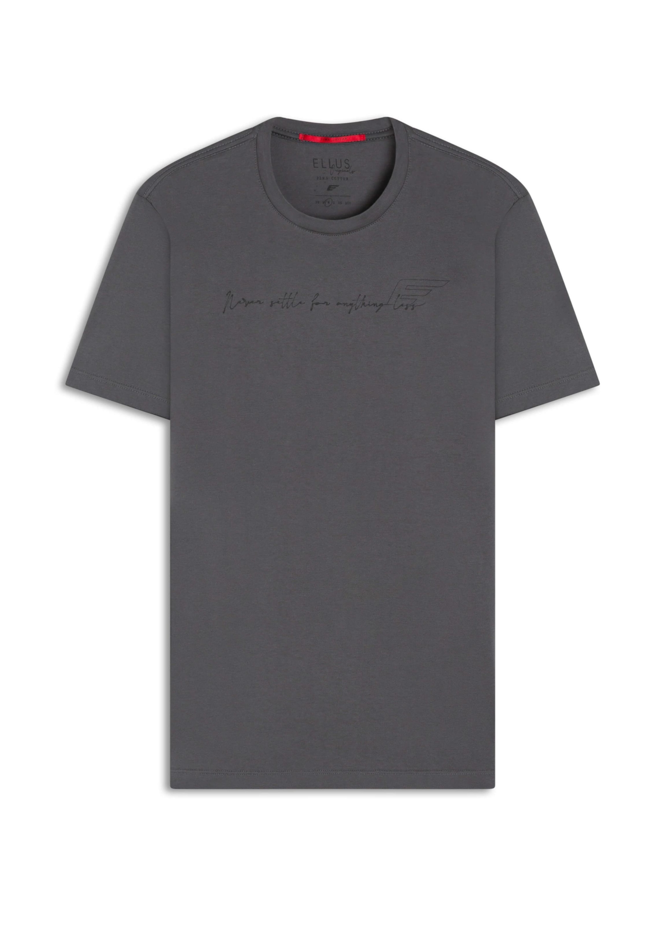 T-Shirt Pima Never Settle Classic Grafite