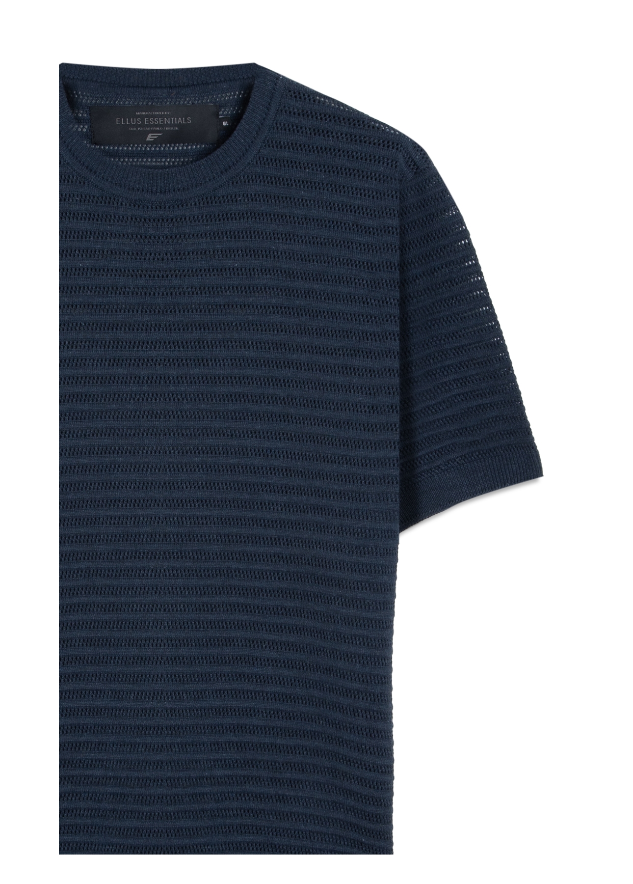 T-Shirt Tech Knit Fish Net Dark Navy Mescla