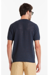 T-Shirt Tech Knit Fish Net Dark Navy Mescla