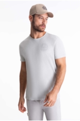 T-Shirt Touch Washed Rebel Forever Cinza Claro