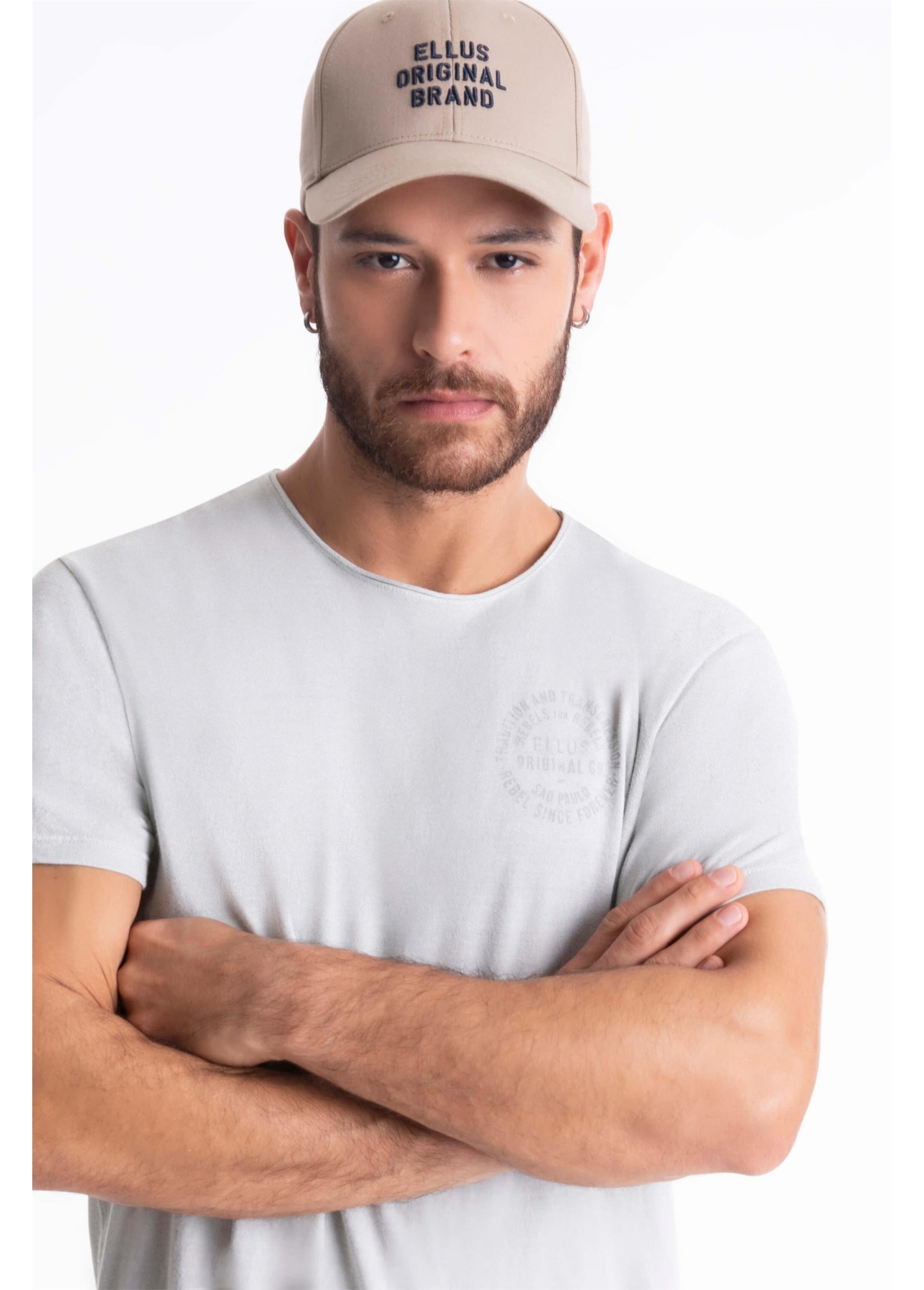 T-Shirt Touch Washed Rebel Forever Cinza Claro