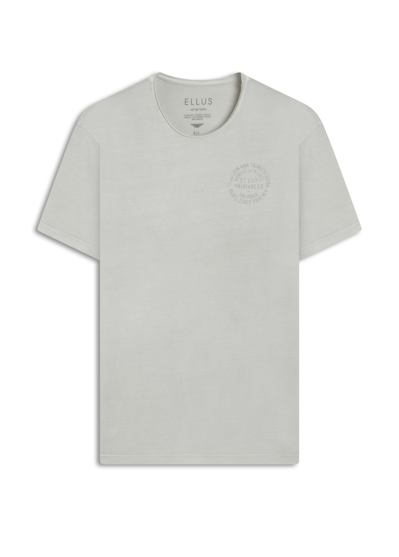 T-Shirt Touch Washed Rebel Forever Cinza Claro