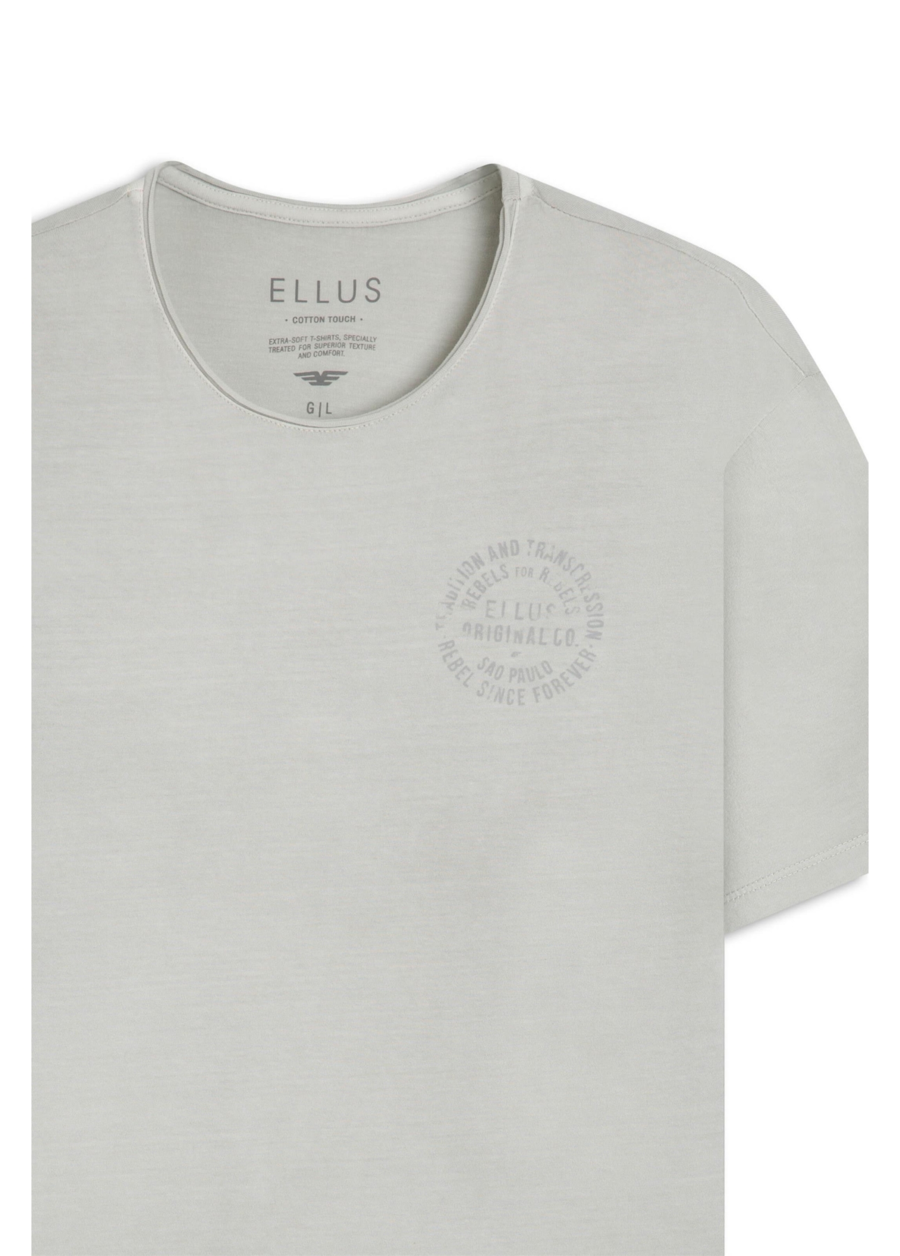 T-Shirt Touch Washed Rebel Forever Cinza Claro