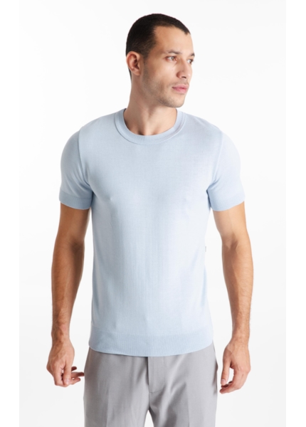 T-Shirt Tricot Basic Knit Azul Seco