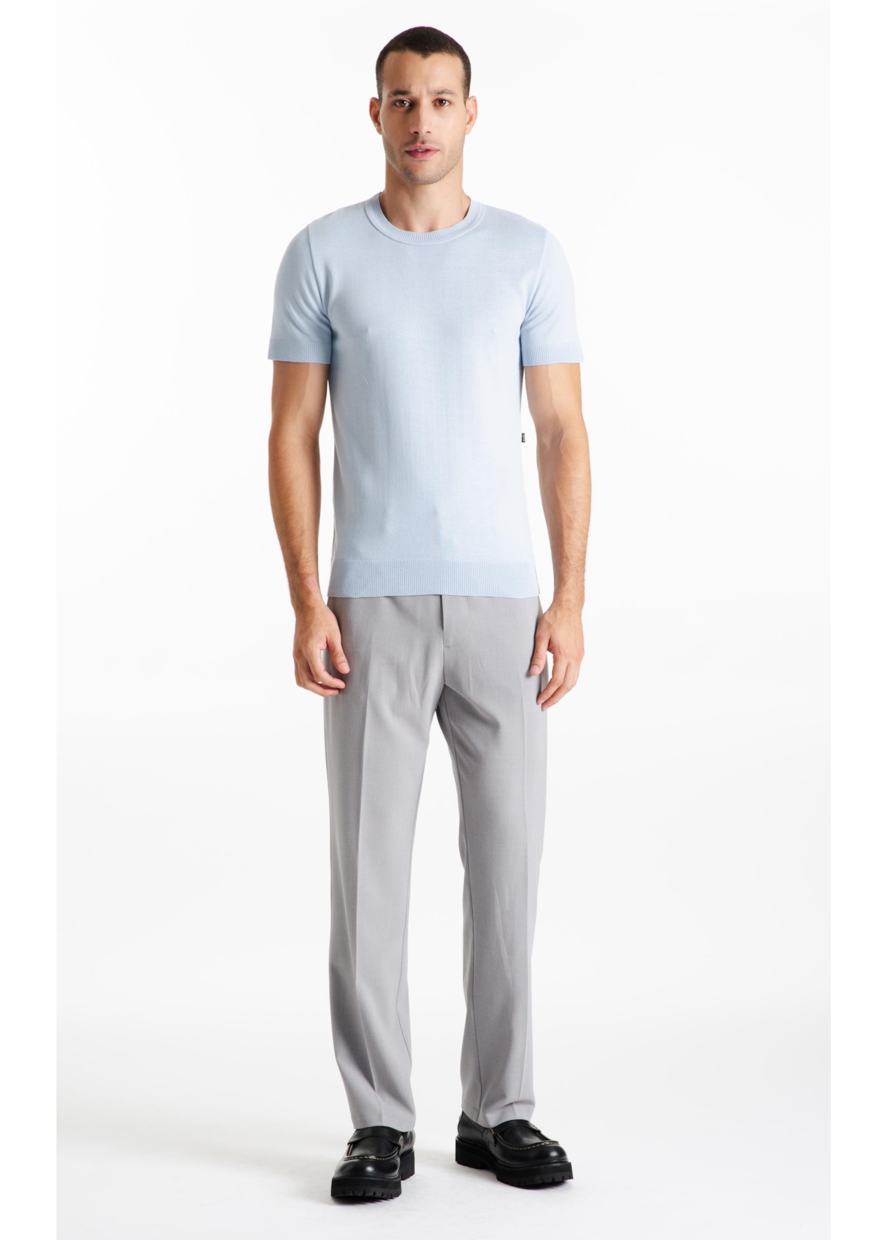 T-Shirt Tricot Basic Knit Azul Seco