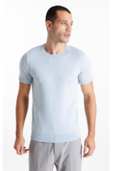 T-Shirt Tricot Basic Knit Azul Seco