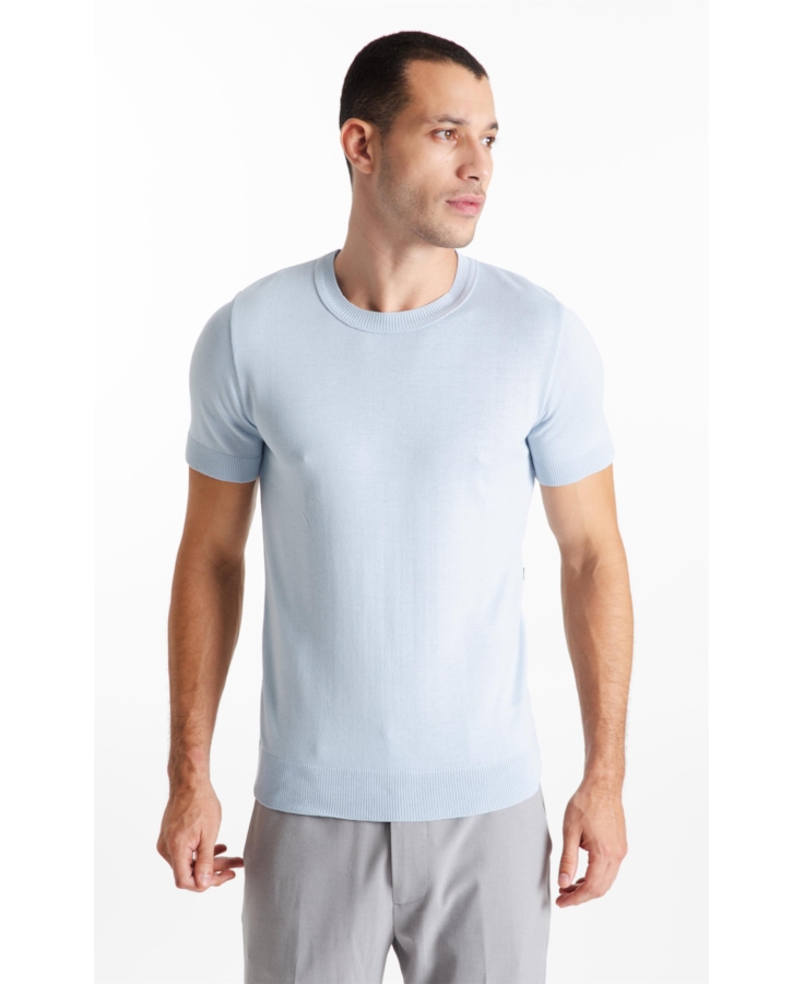 T-Shirt Tricot Basic Knit Azul Seco