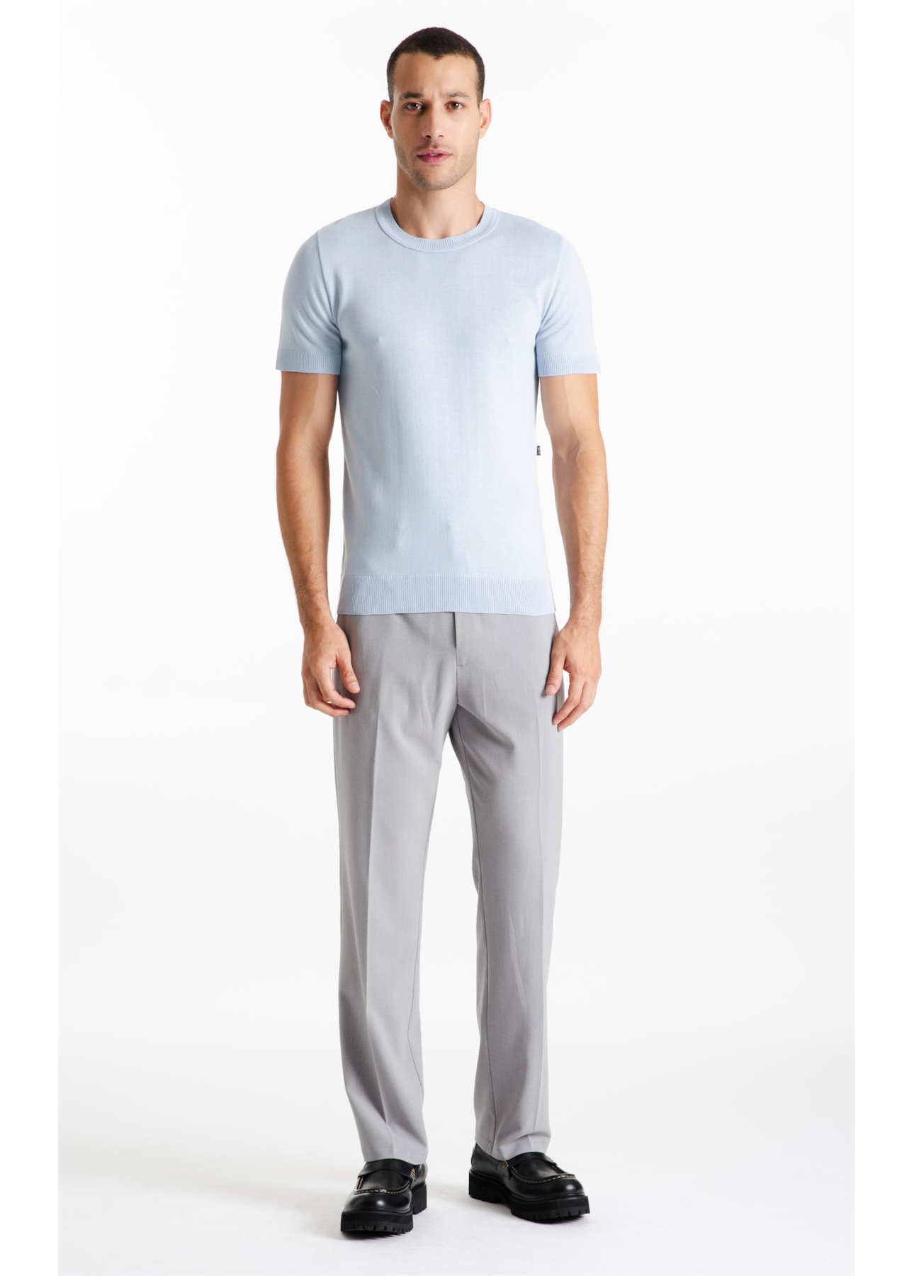 T-Shirt Tricot Basic Knit Azul Seco