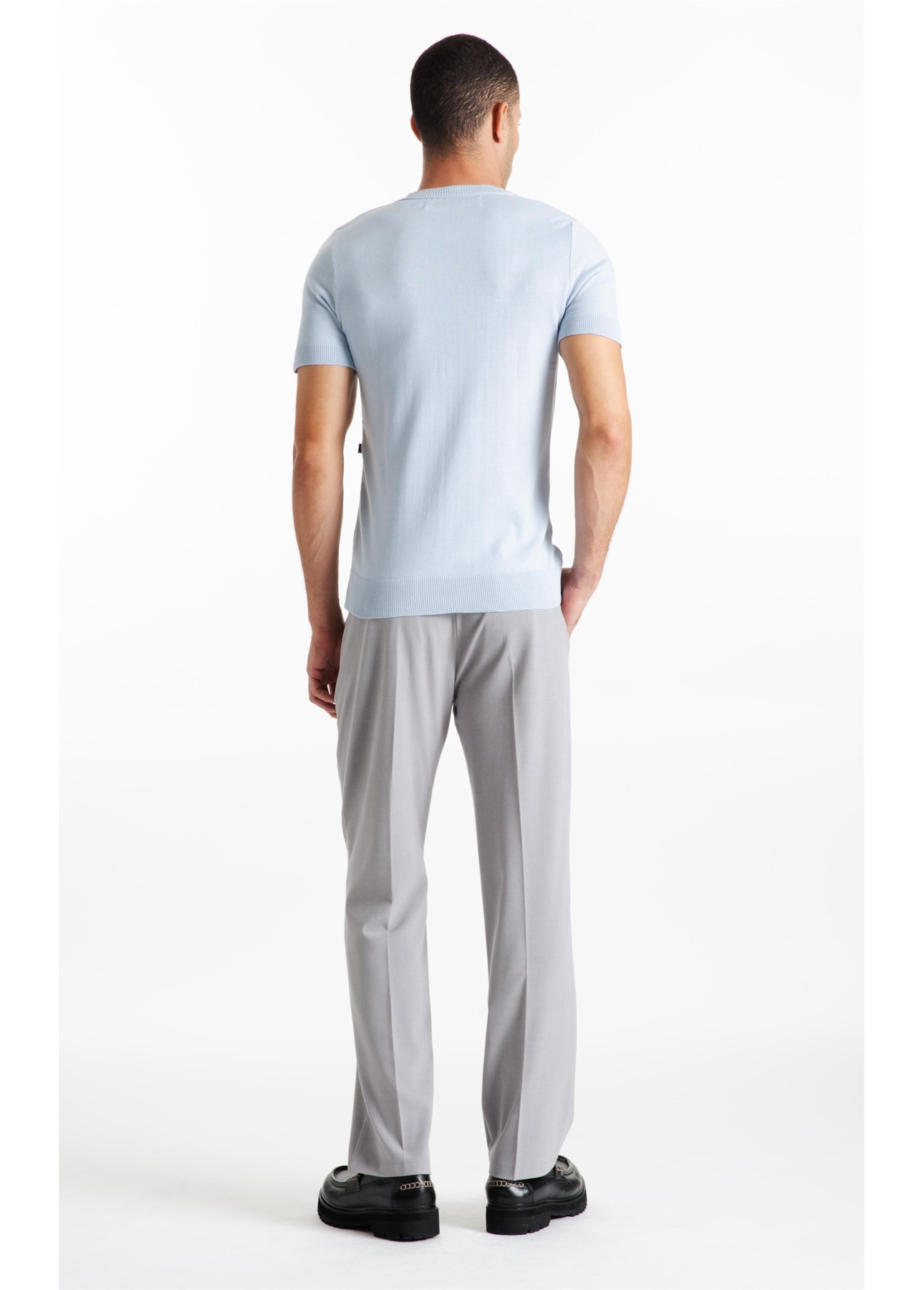 T-Shirt Tricot Basic Knit Azul Seco