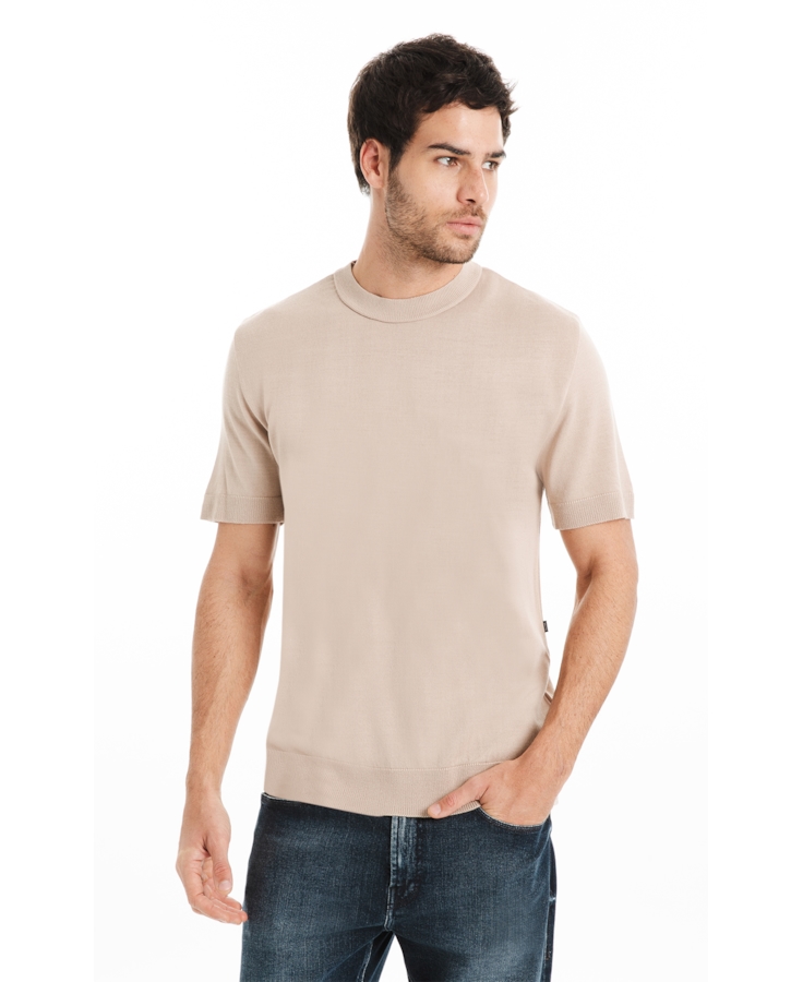 T-Shirt Tricot Basic Knit Natural