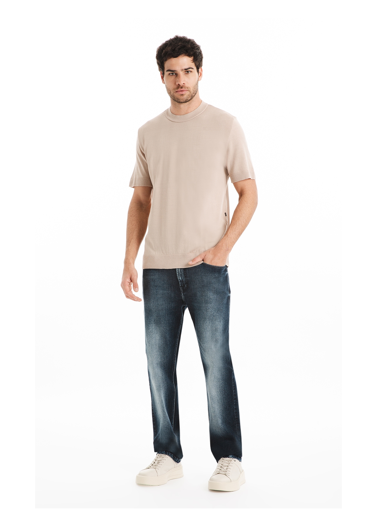 T-Shirt Tricot Basic Knit Natural