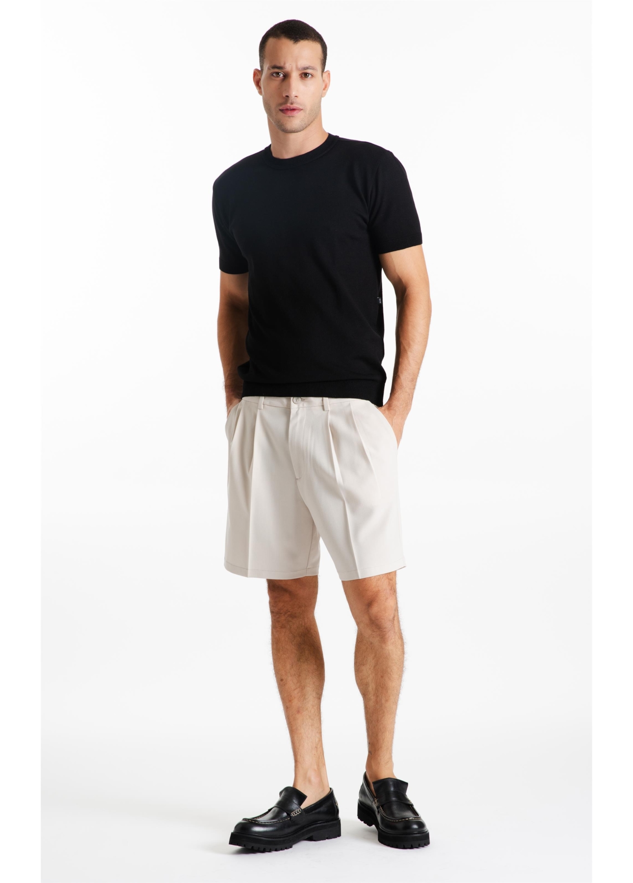 T-Shirt Tricot Visco Blend Jersey Preto