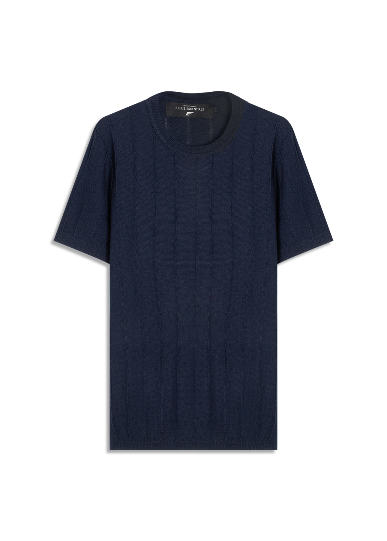 T-Shirt Tricot Visco Mescla Texture Lines Dark Navy