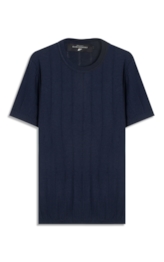 T-Shirt Tricot Visco Mescla Texture Lines Dark Navy