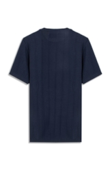 T-Shirt Tricot Visco Mescla Texture Lines Dark Navy