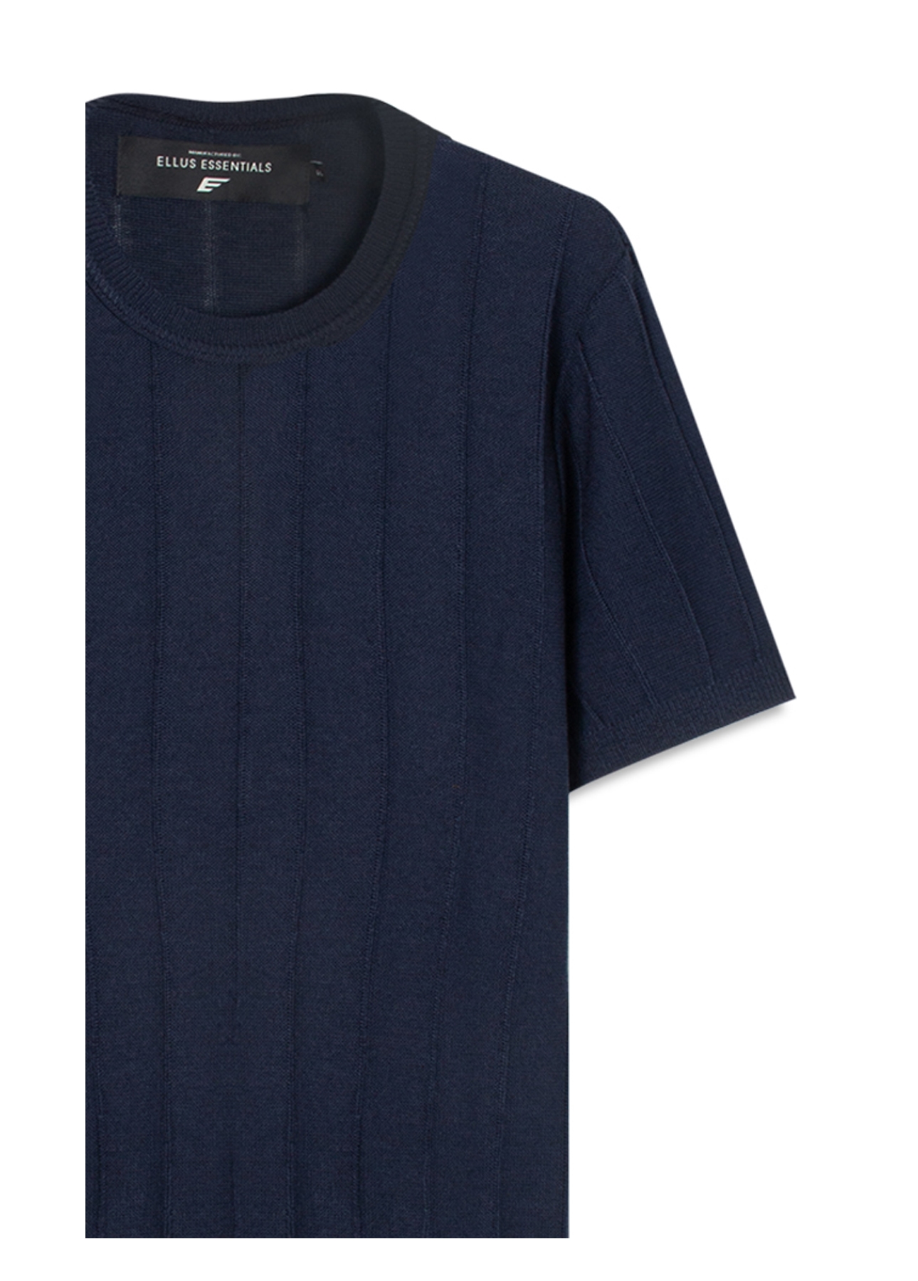 T-Shirt Tricot Visco Mescla Texture Lines Dark Navy