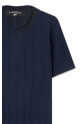 T-Shirt Tricot Visco Mescla Texture Lines Dark Navy