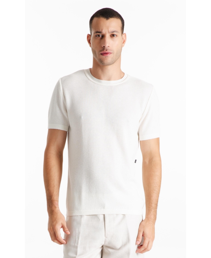 T-Shirt Visco Mescla Piquet Off White