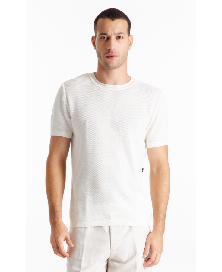 T-Shirt Visco Mescla Piquet Off White