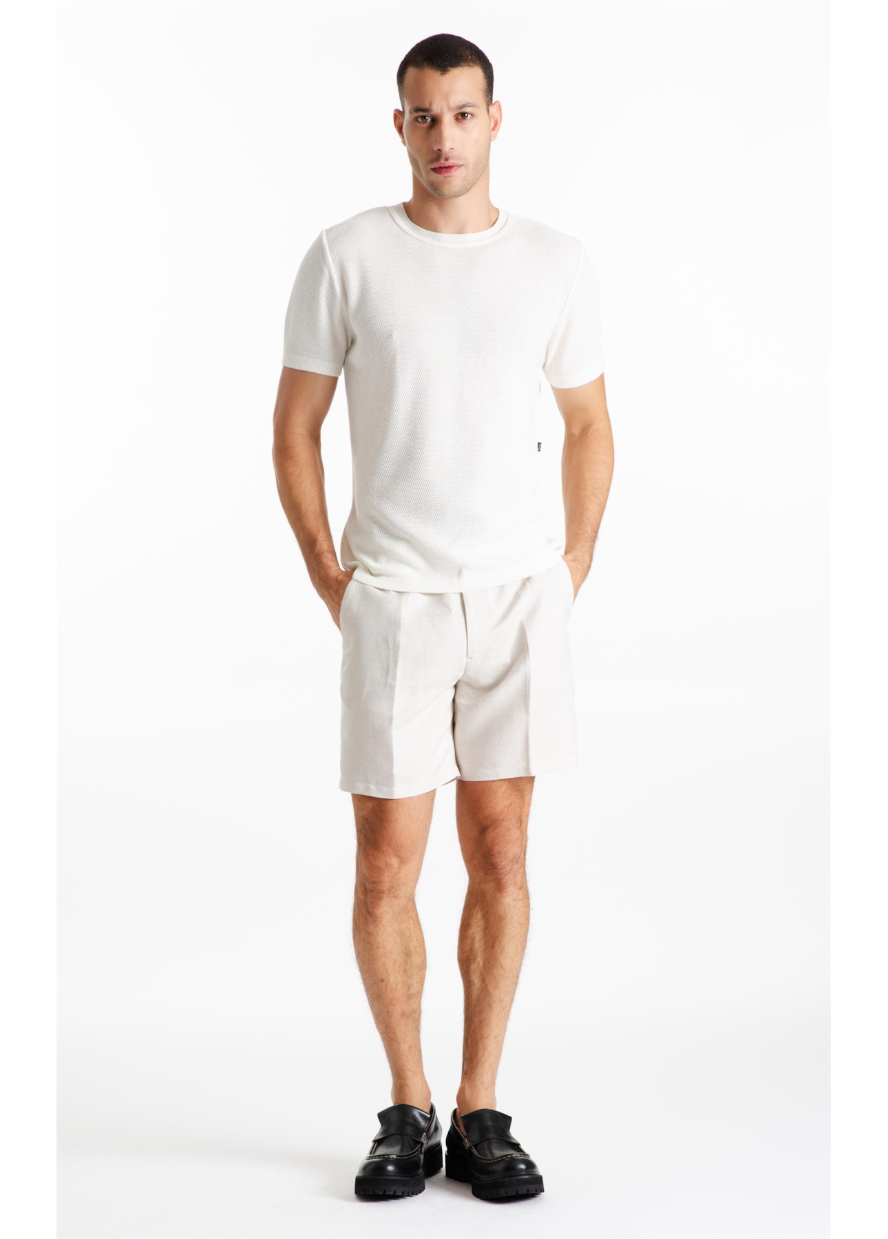 T-Shirt Visco Mescla Piquet Off White