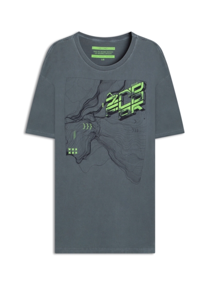 T-Shirt  Washed 2nd Lines Over Midnight Blue