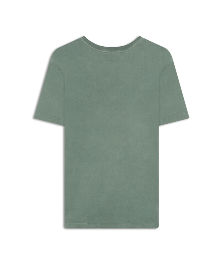 T-Shirt  Washed 2nd Punk Texts Verde Army