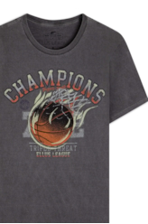 T-Shirt  Washed Basket Champions Preto