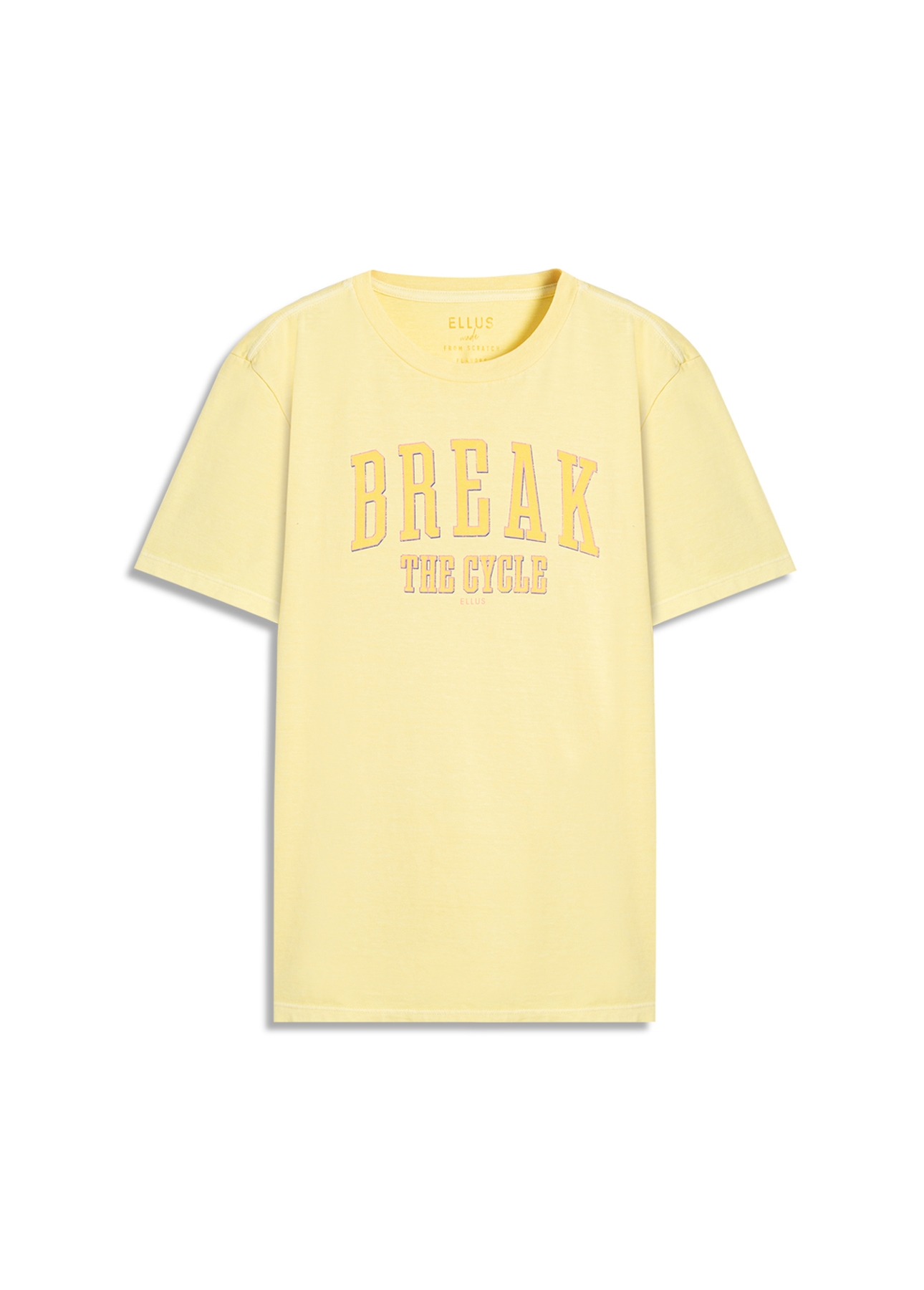 T-Shirt Washed Break Amarelo Claro