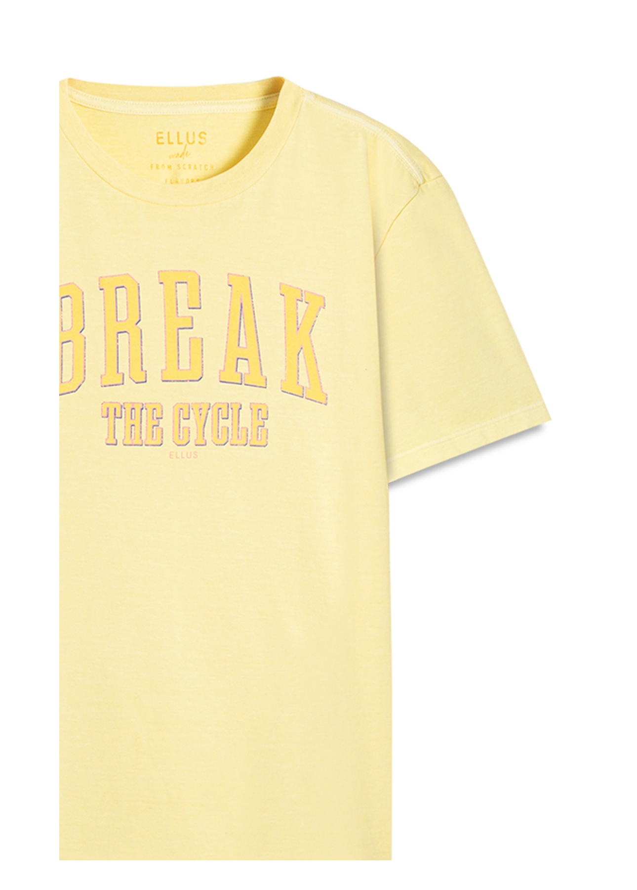 T-Shirt Washed Break Amarelo Claro