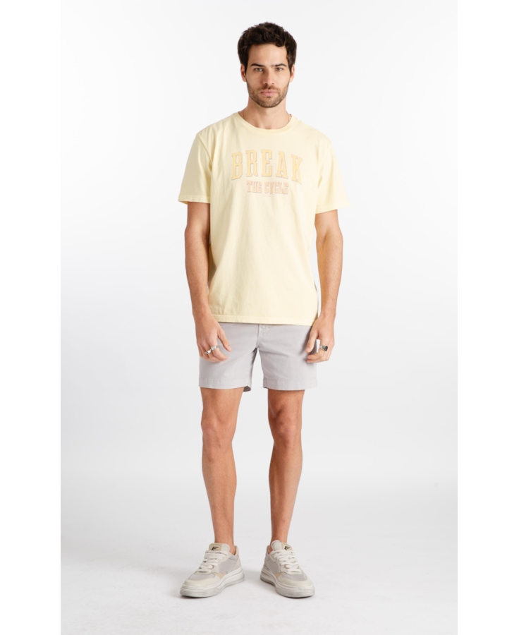 T-Shirt Washed Break Amarelo Claro