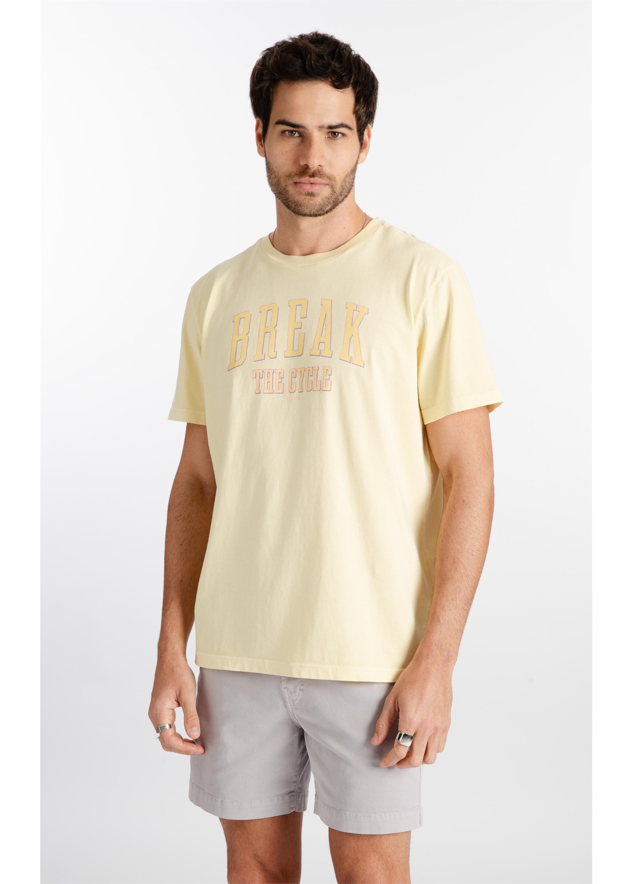 T-Shirt Washed Break Amarelo Claro