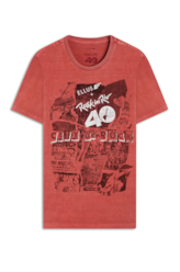 T-Shirt Washed City Of Rock Cereja
