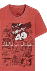T-Shirt Washed City Of Rock Cereja