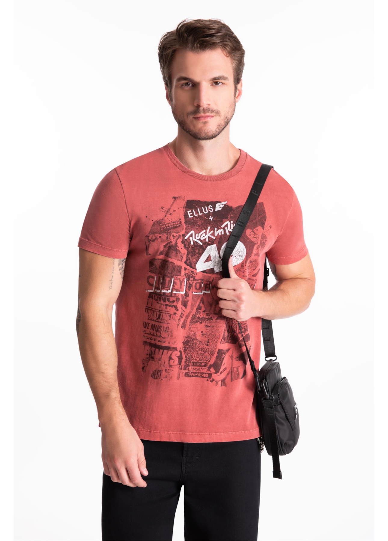 T-Shirt Washed City Of Rock Cereja