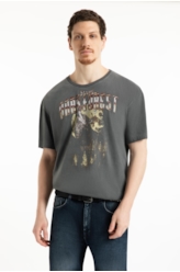 T-Shirt Washed Dark Forest Over Preto