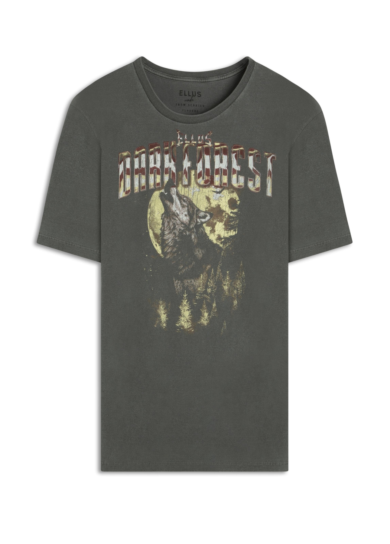 T-Shirt Washed Dark Forest Over Preto