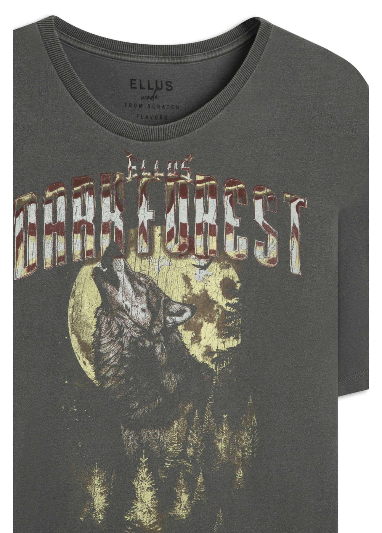 T-Shirt Washed Dark Forest Over Preto