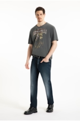 T-Shirt Washed Dark Forest Over Preto