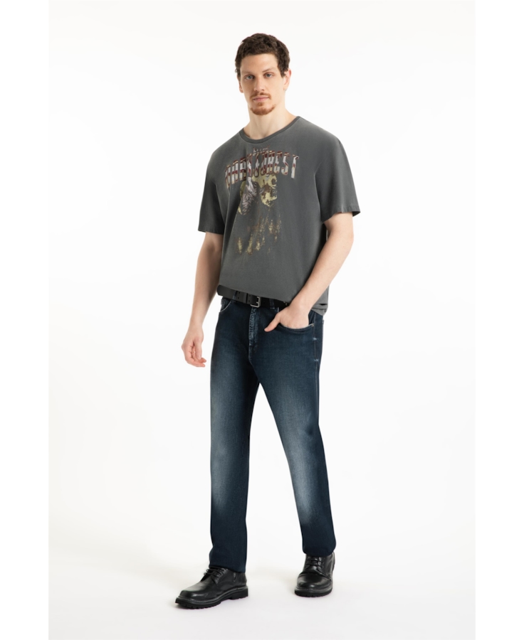 T-Shirt Washed Dark Forest Over Preto