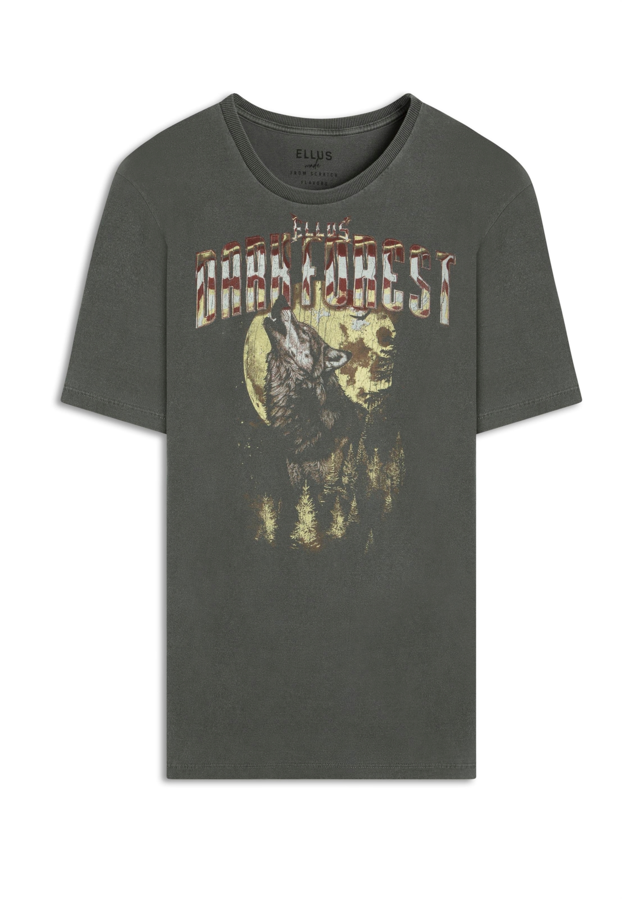 T-Shirt Washed Dark Forest Over Preto