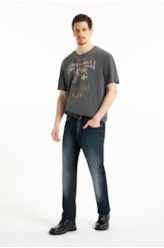 T-Shirt Washed Dark Forest Over Preto
